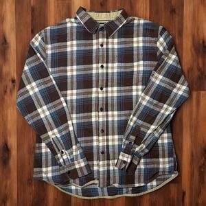Jachs New York‎ Stretch Flannel Mens Large Plaid Cotton Long Sleeve Fall Shirt